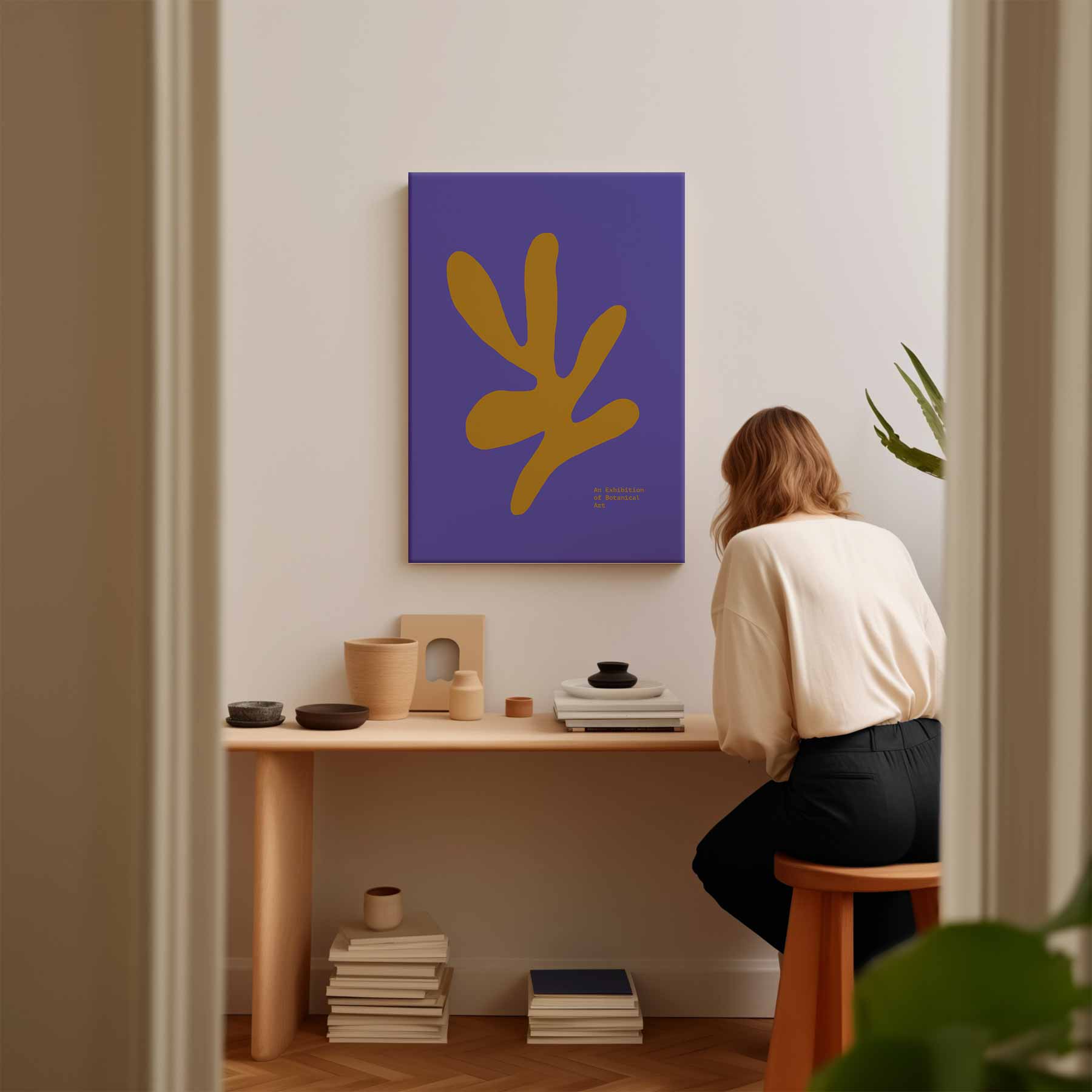 Moderne Botanische Abstractie Kunstwerk-canvas-dibond-plexiglas-wanddecoratie-WallArtistic