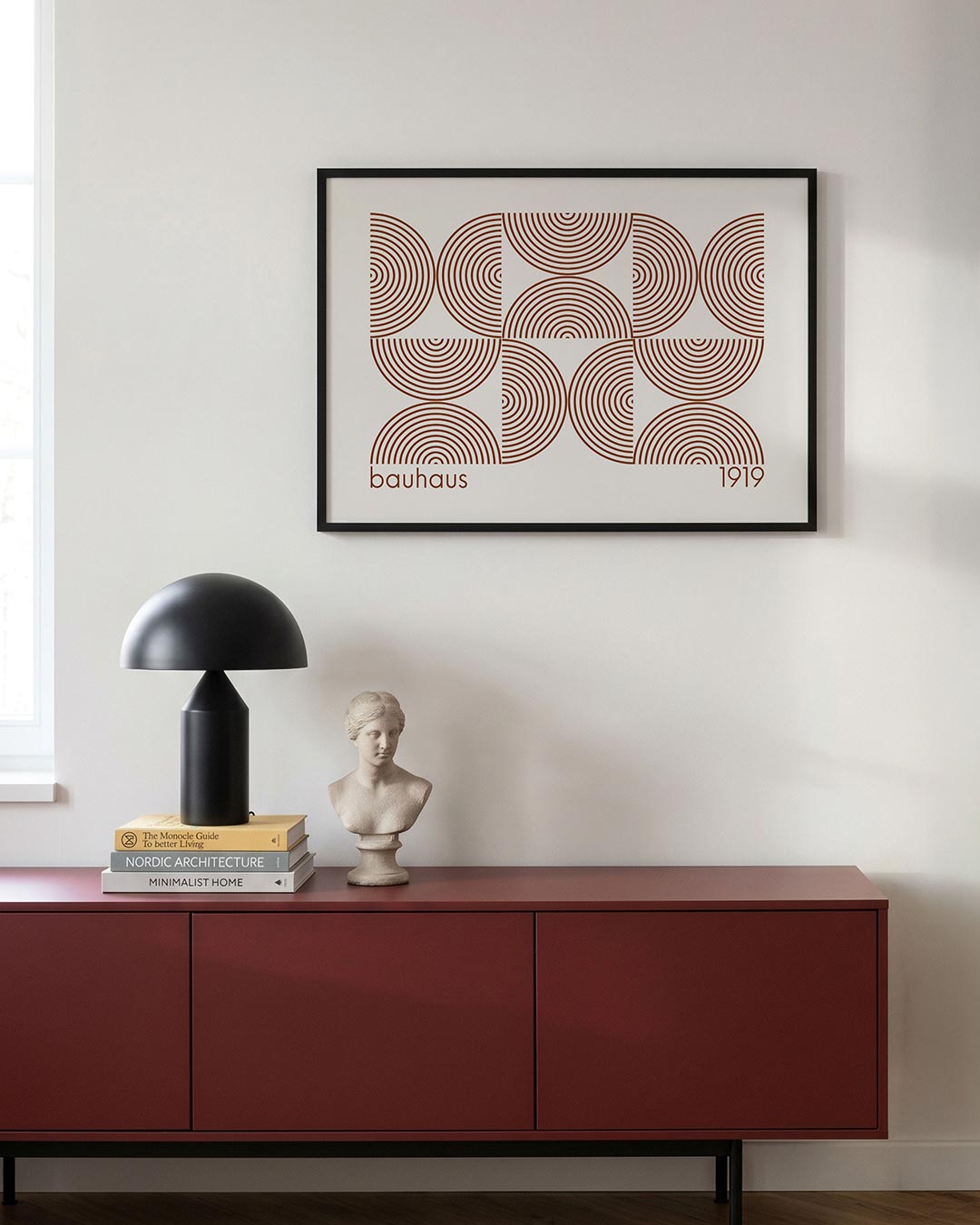 Cirkelpatroon en lijnen Poster