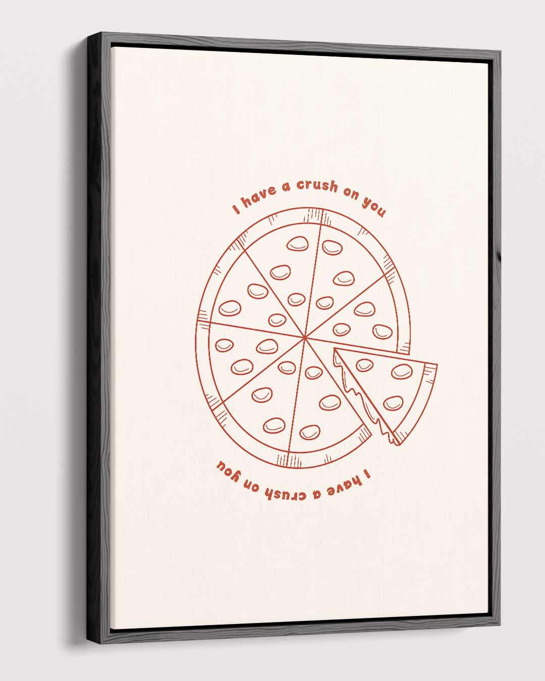 Liefdespizza Illustratie Kunstwerk-canvas-dibond-plexiglas-wanddecoratie-WallArtistic