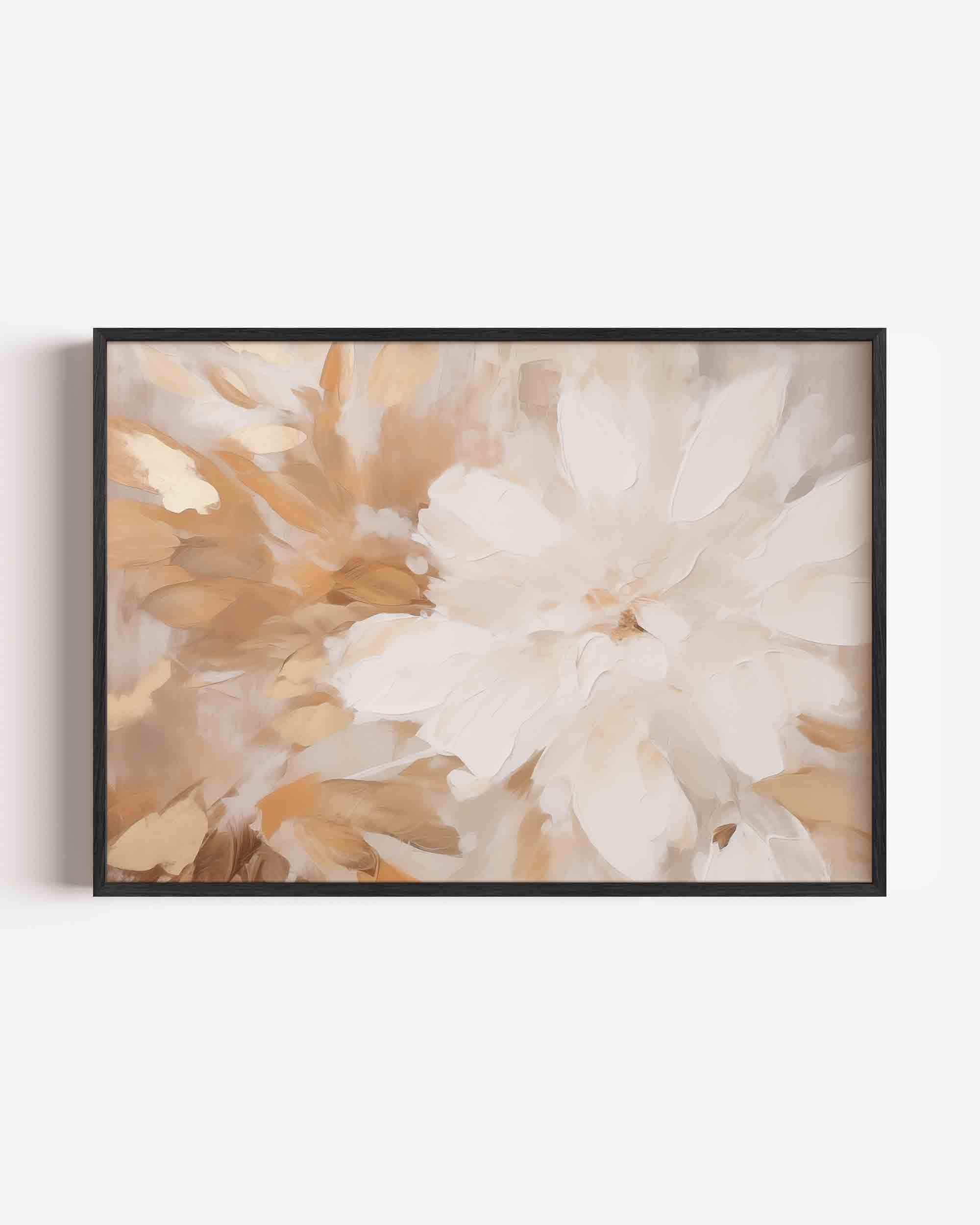 Bloemmotief in beige Poster
