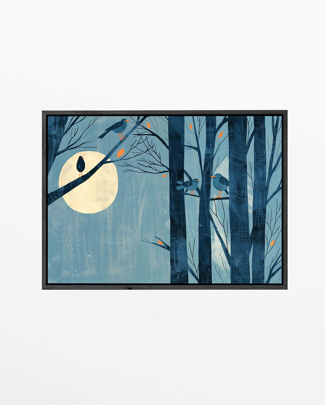 Maanlicht bosvogels Kunstwerk