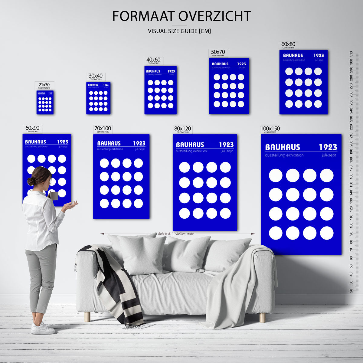 Cirkelpatroon blauw Poster