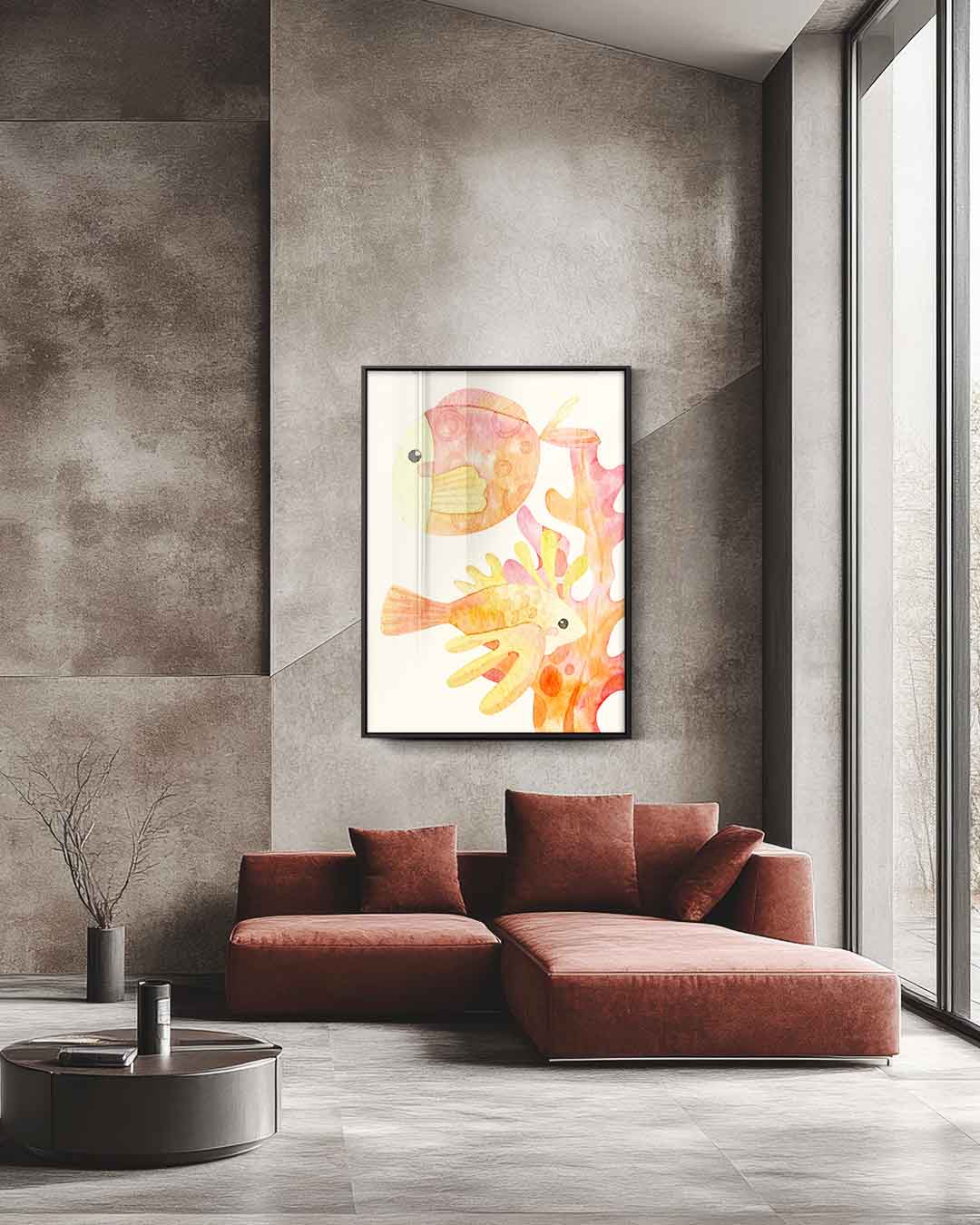 Kleurrijke Onderwaterwereld Kunstwerk-canvas-dibond-plexiglas-wanddecoratie-WallArtistic