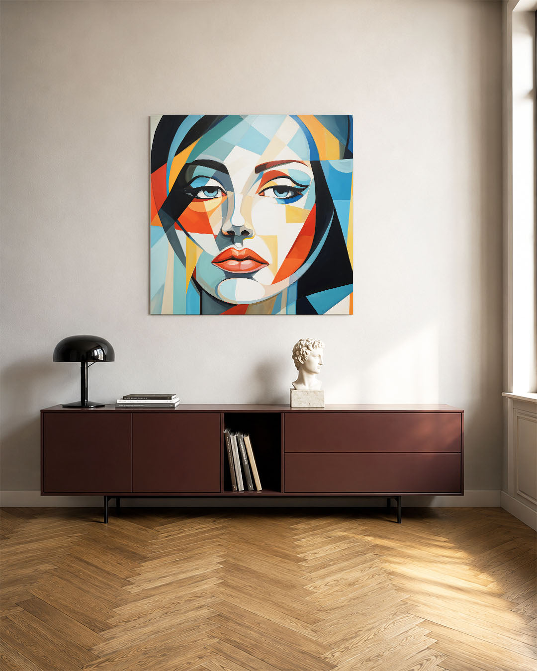 Geometrisch portret Kunstwerk