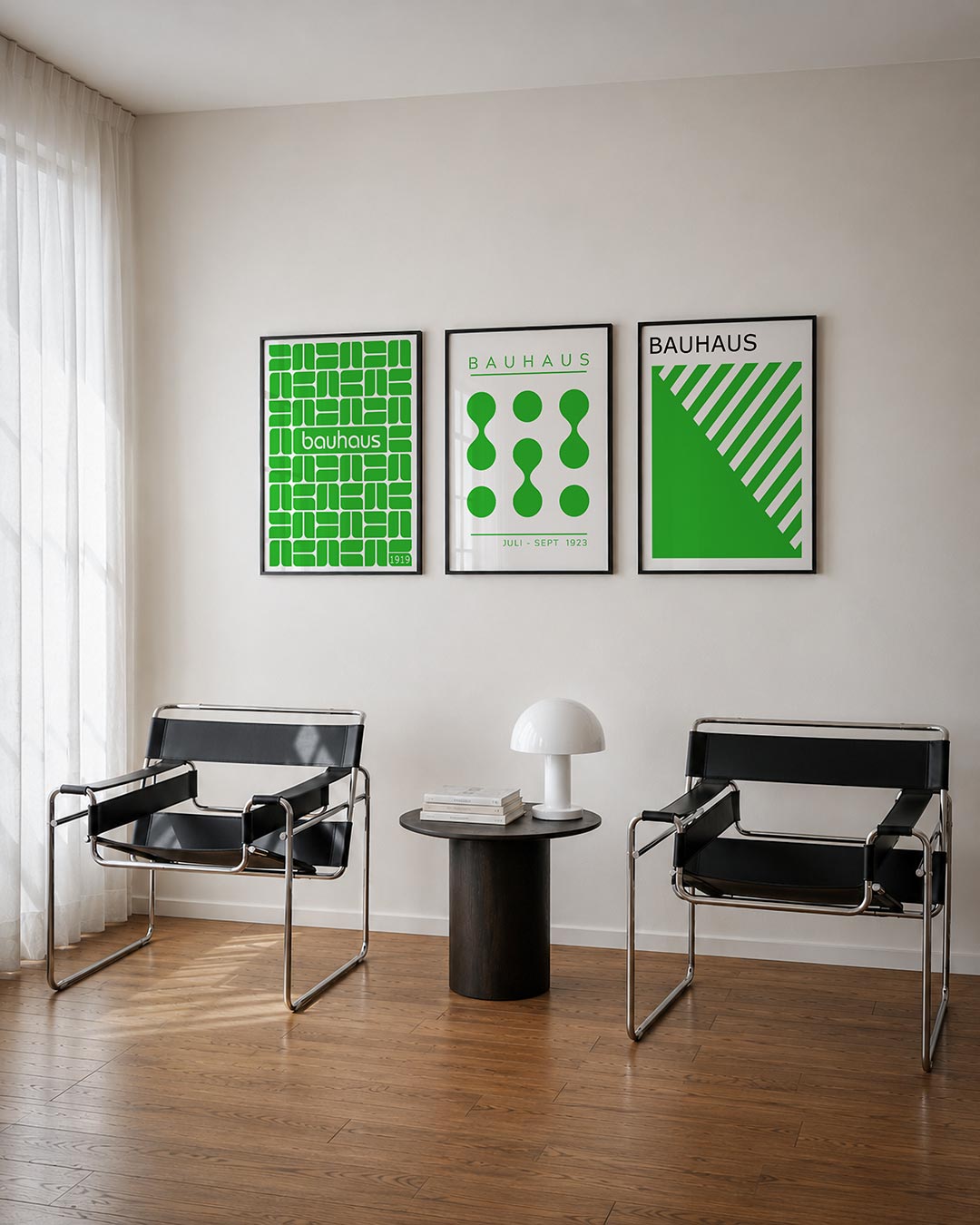 Groene vormenstructuur Posterset