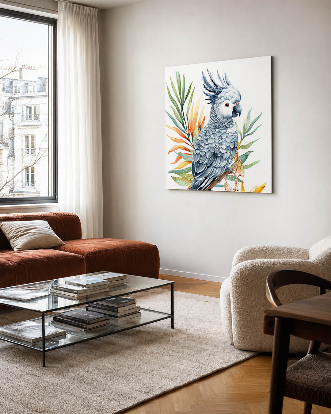 Vrolijke papegaai Kunstwerk