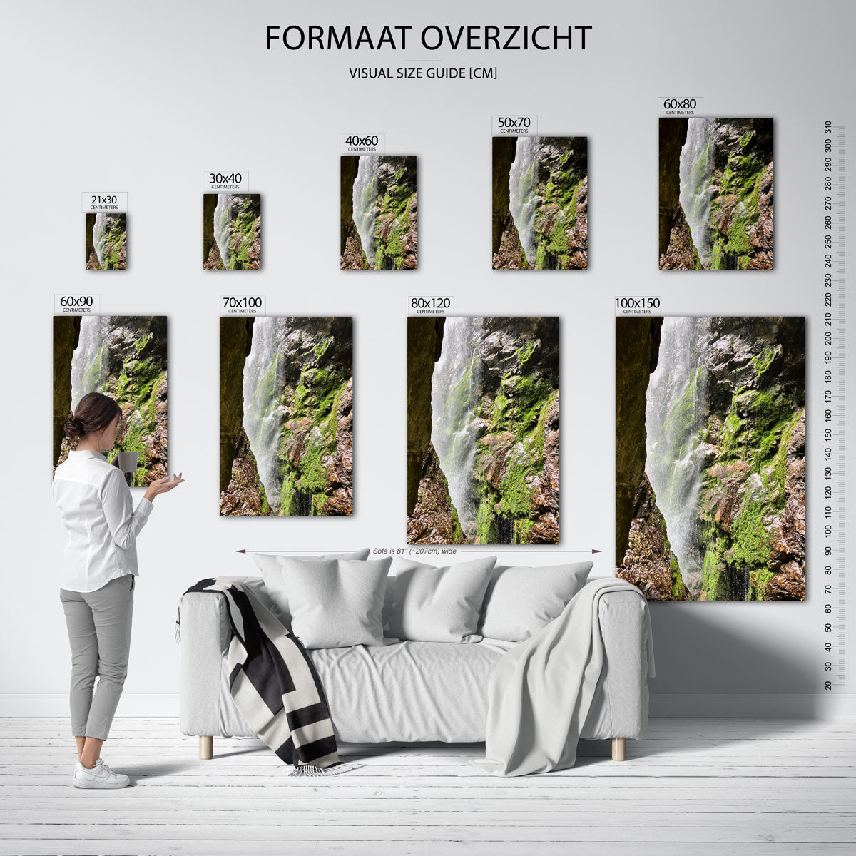 Rotsachtige waterval Poster