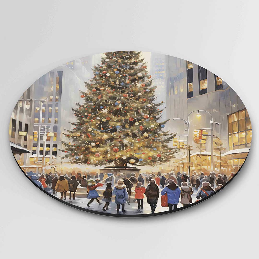 Kerstboom in stadsplein Muurcirkel