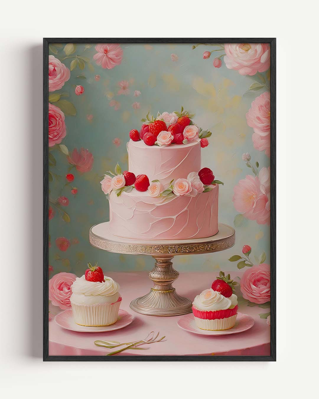 Romantische Bloemen & Taarten Poster-WallArtistic