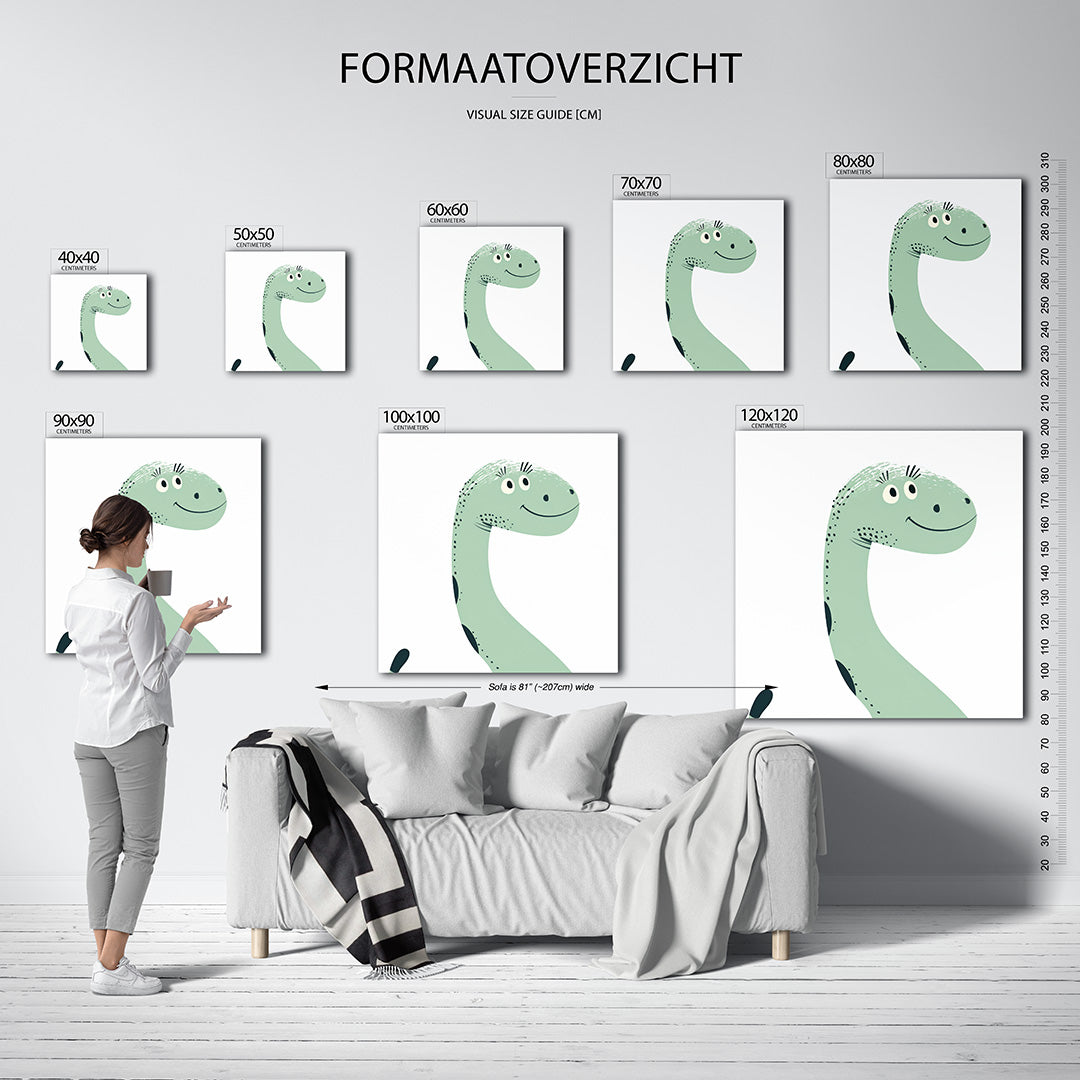 Vrolijke dinosaurus illustratie Kunstwerk