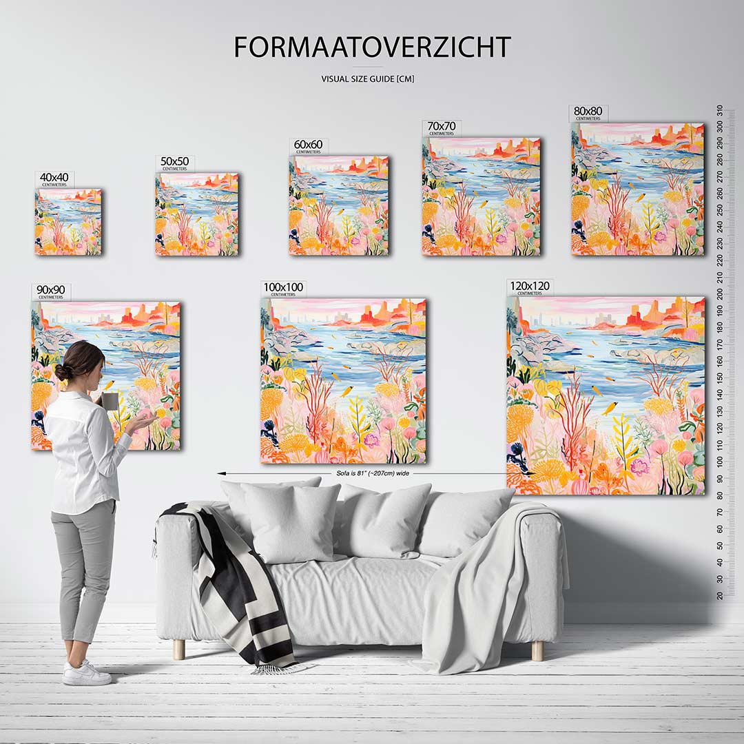 Vrolijke kustlandschap Kunstwerk
