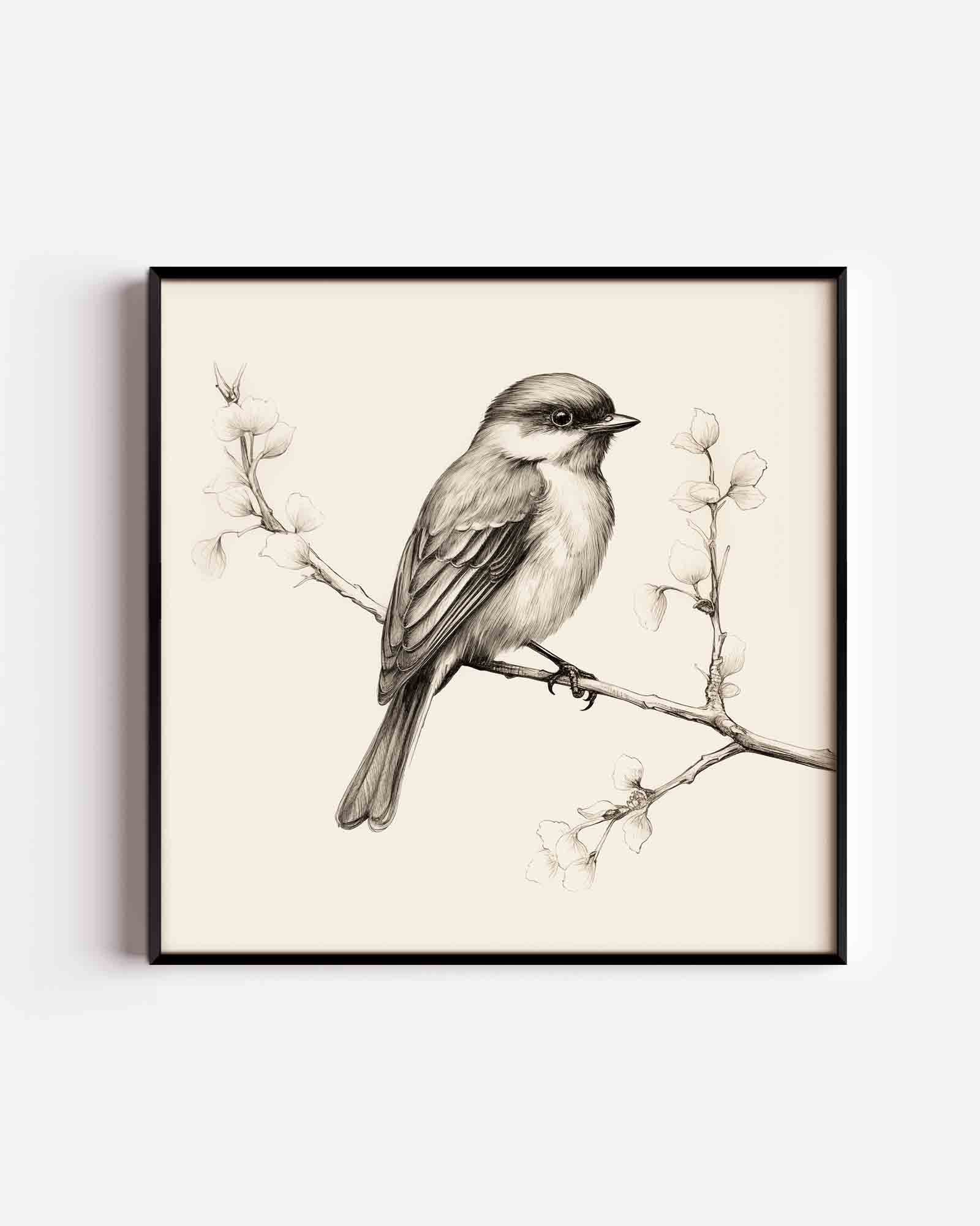 Vogel op tak Poster