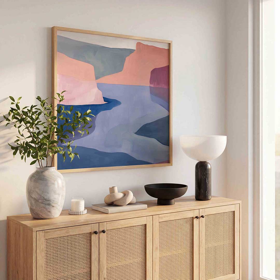 Abstracte landschapsvormen Poster