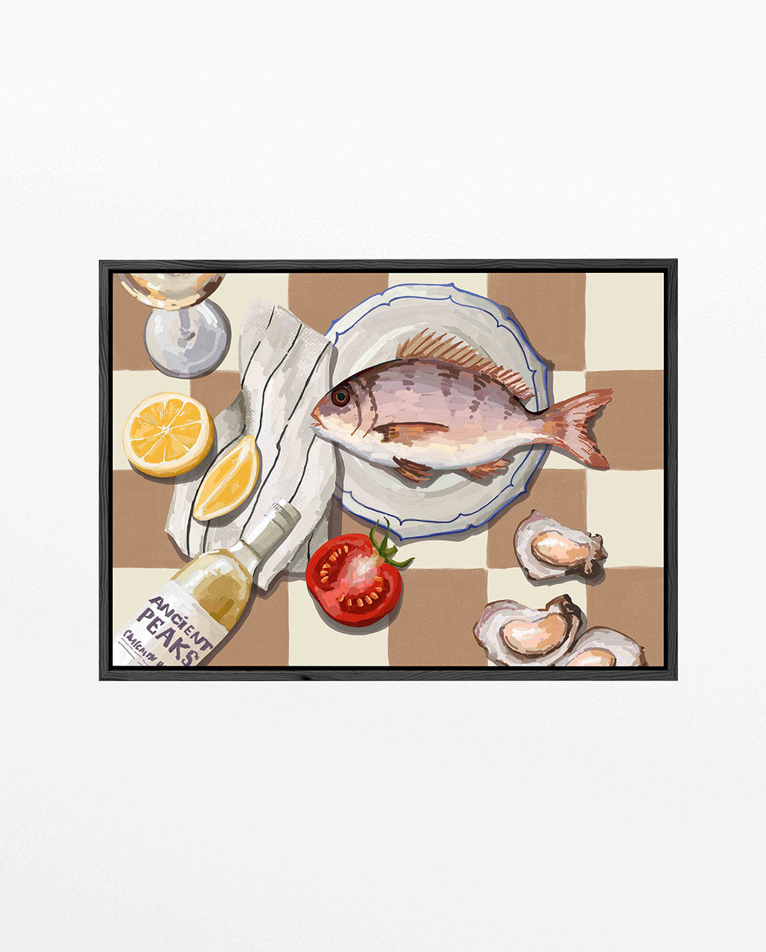 Vis en groenten compositie Kunstwerk