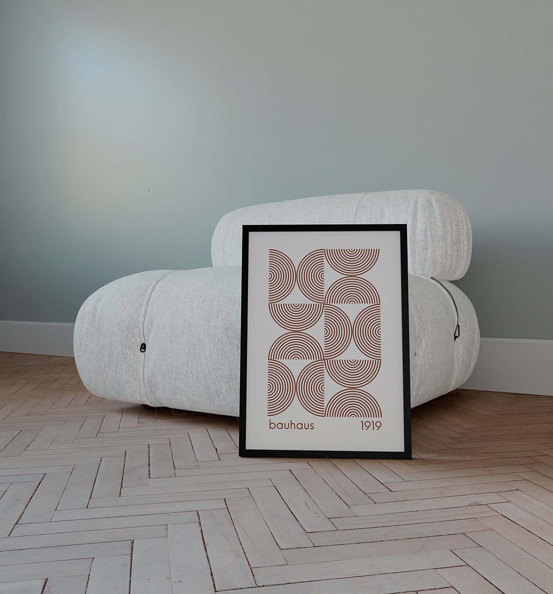 Cirkelpatroon en lijnen Poster