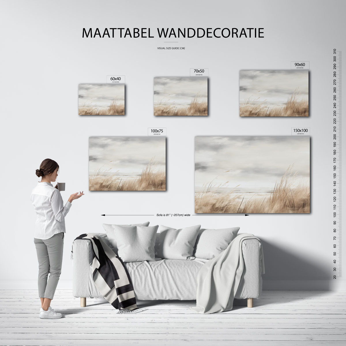 Zacht strandlandschap Kunstwerk