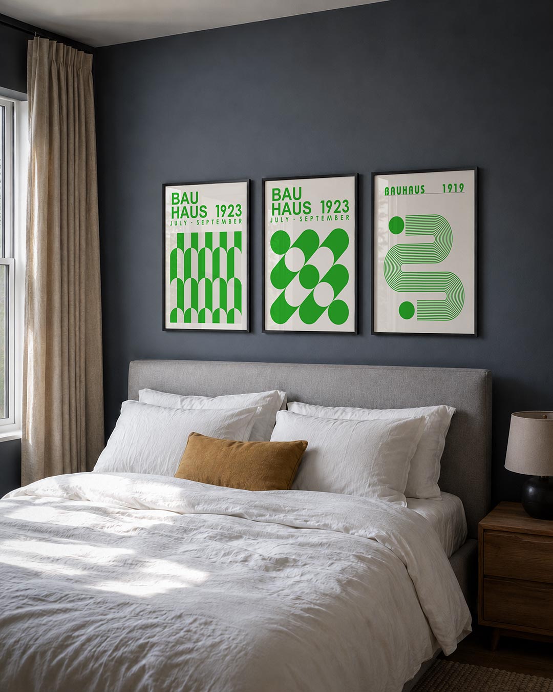 Groene lijnenritme Posterset