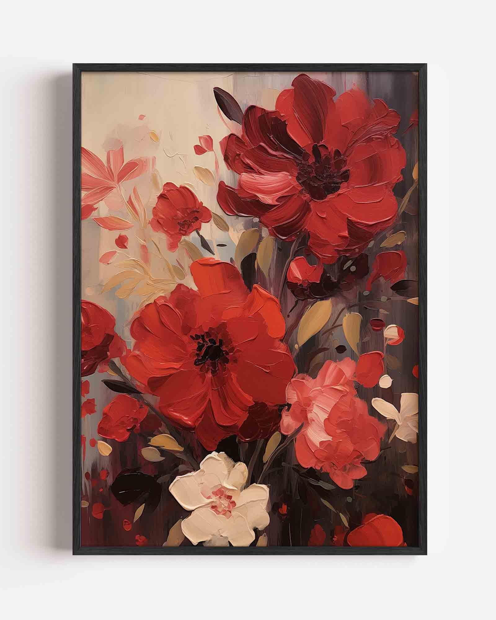 Rode bloemen Poster