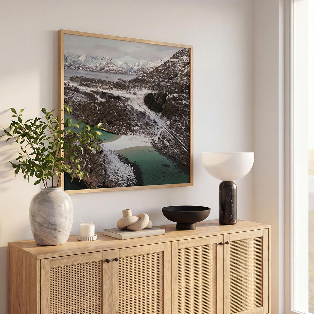 Berglandschap met sneeuw Poster
