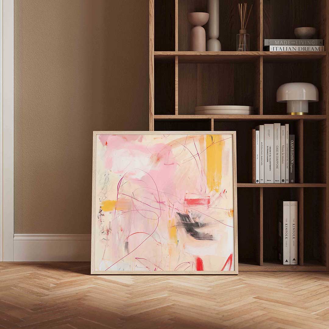 Abstracte roze en gele Poster