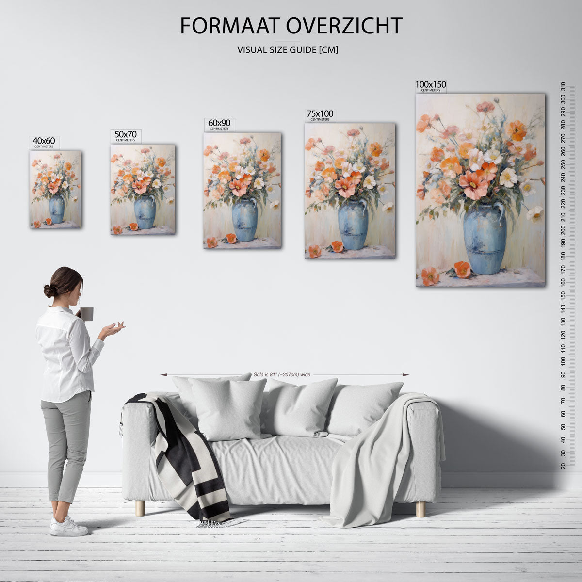 Bloemen in vaas Kunstwerk
