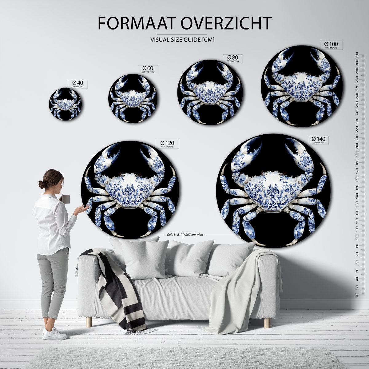 Blauw witte krab Muurcirkel