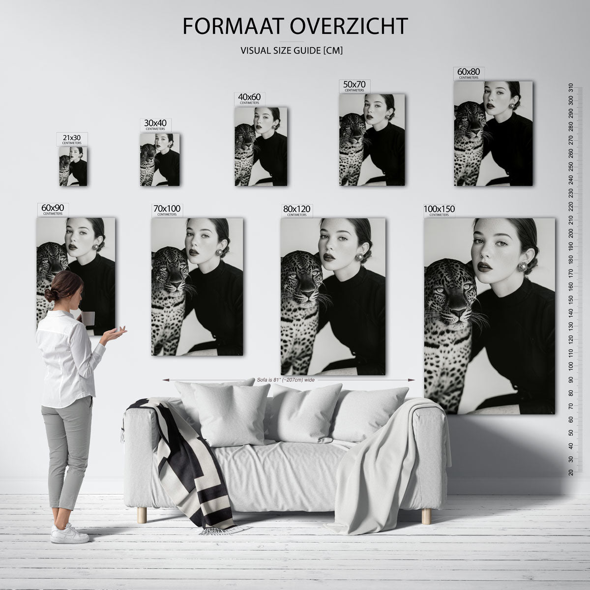 Vrouw met luipaard Poster