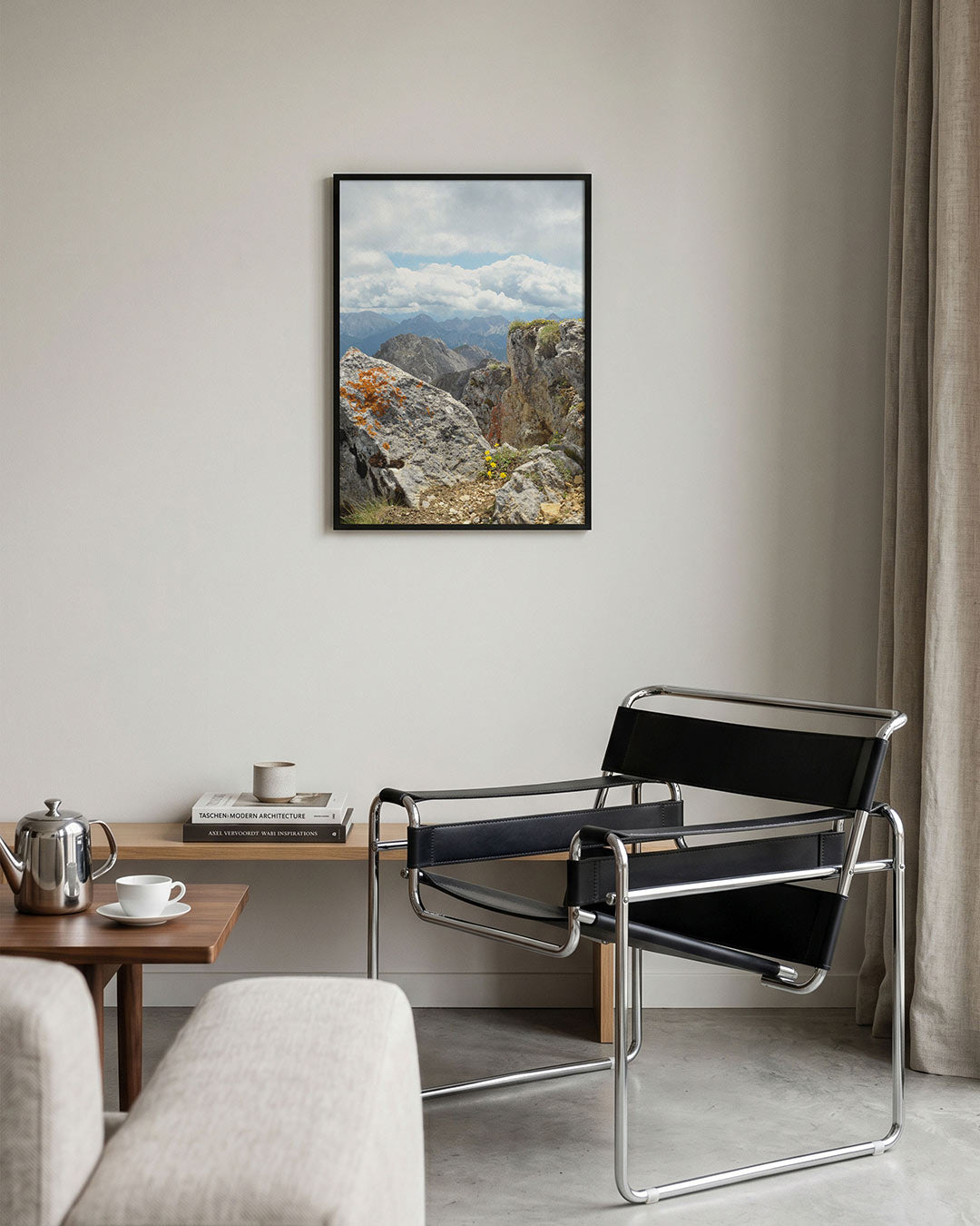 Berglandschap met rotsen Poster