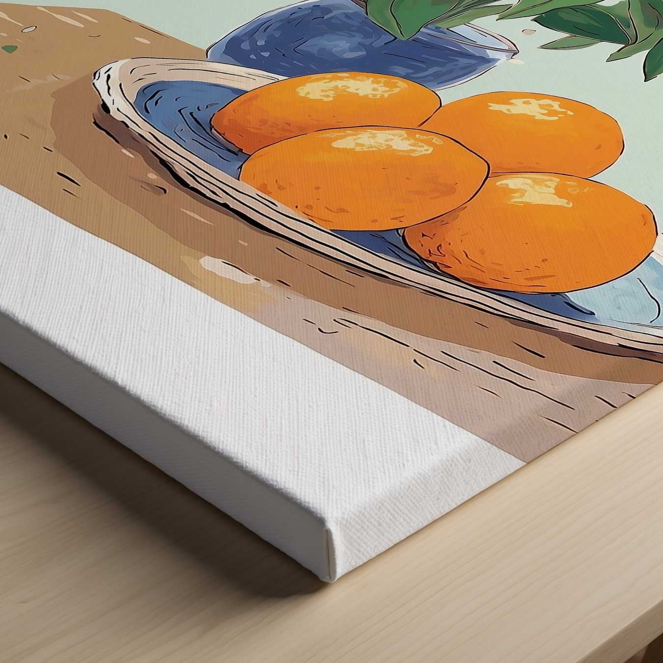 "Rustieke Stilleven met Mandarijnen" Kunstwerk-canvas-dibond-plexiglas-wanddecoratie-WallArtistic
