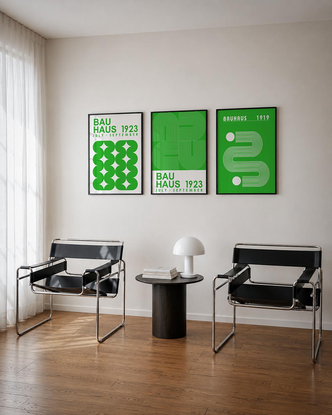 Groene vormritme Posterset