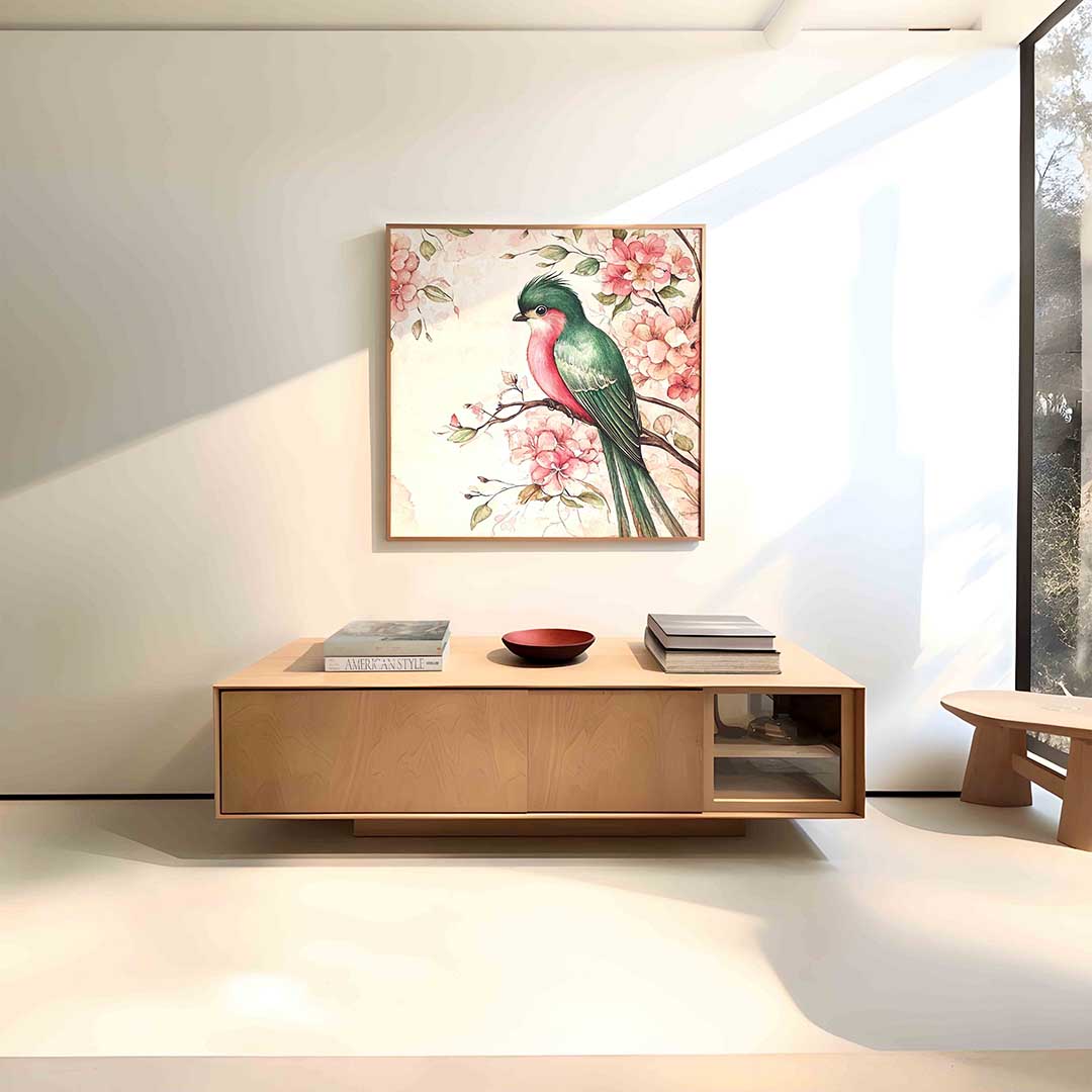 Vogel en bloemen Poster