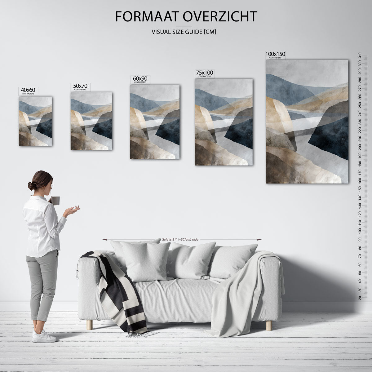 Gelaagde landschap vormen Kunstwerk