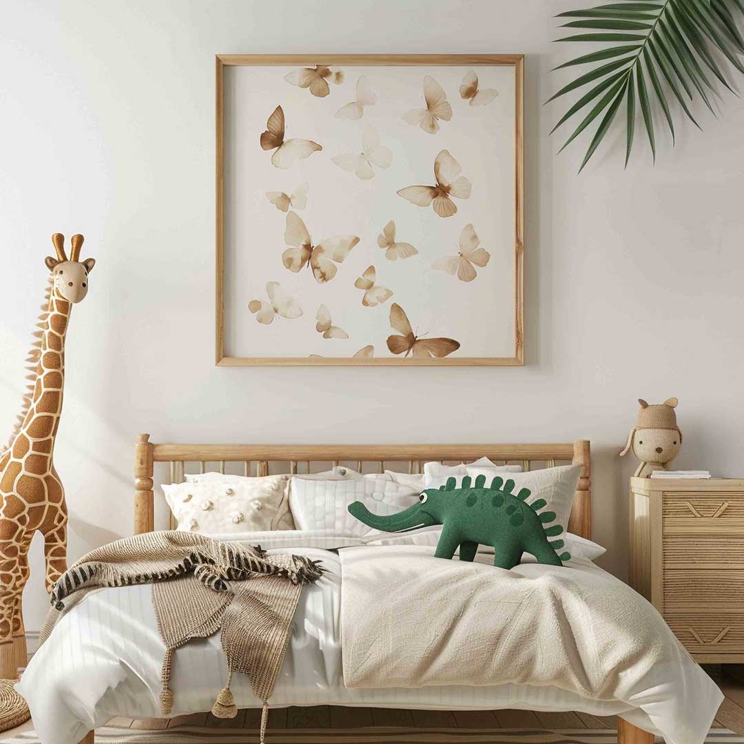 Vlinders in beige Poster