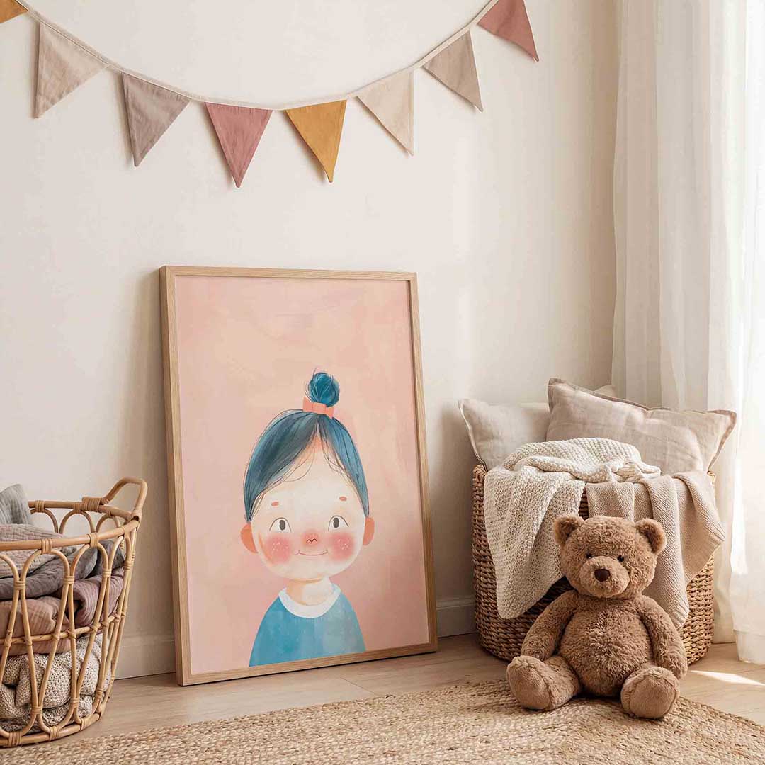 Kind met blauwe trui Poster