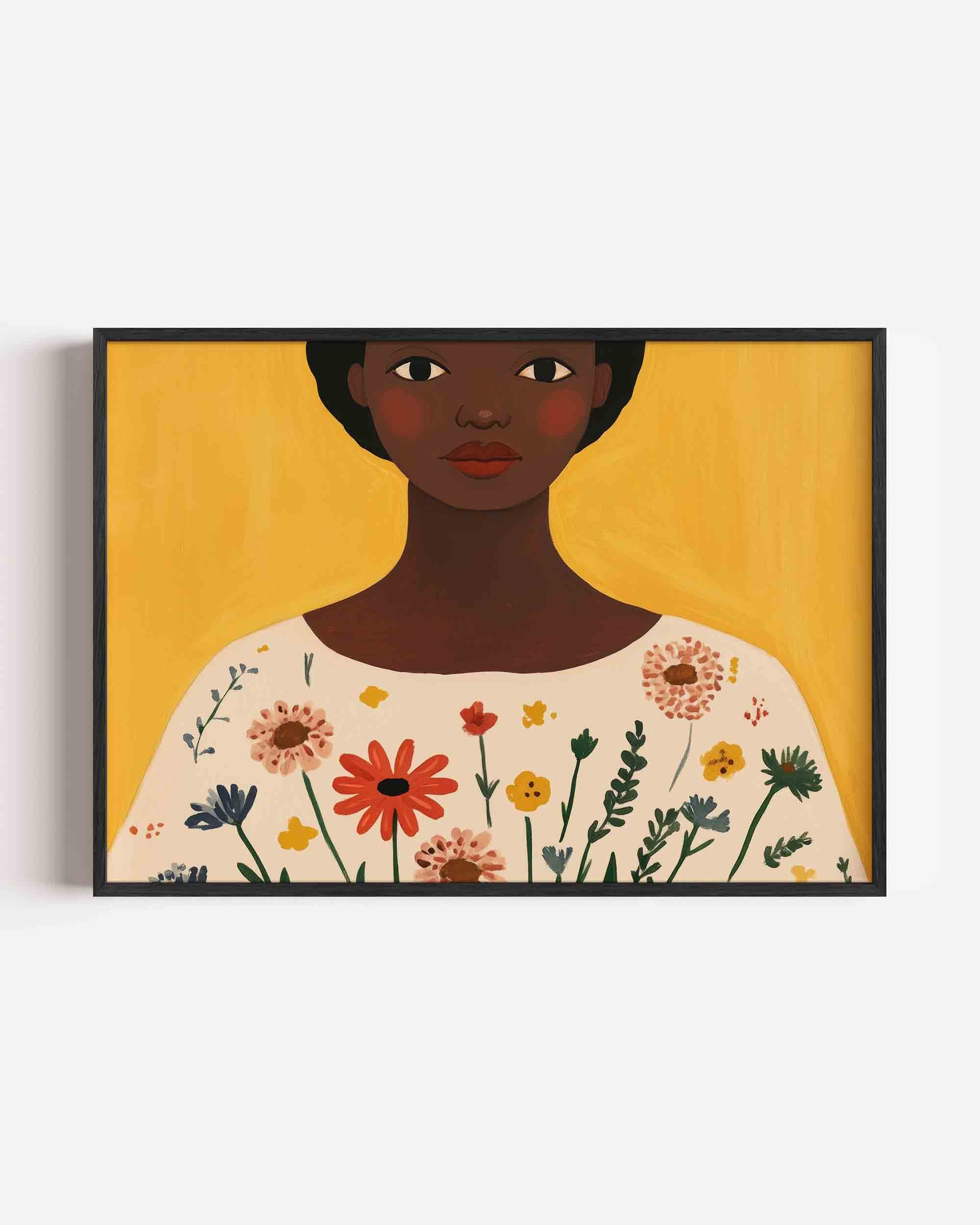 Vrouw met bloemen Poster