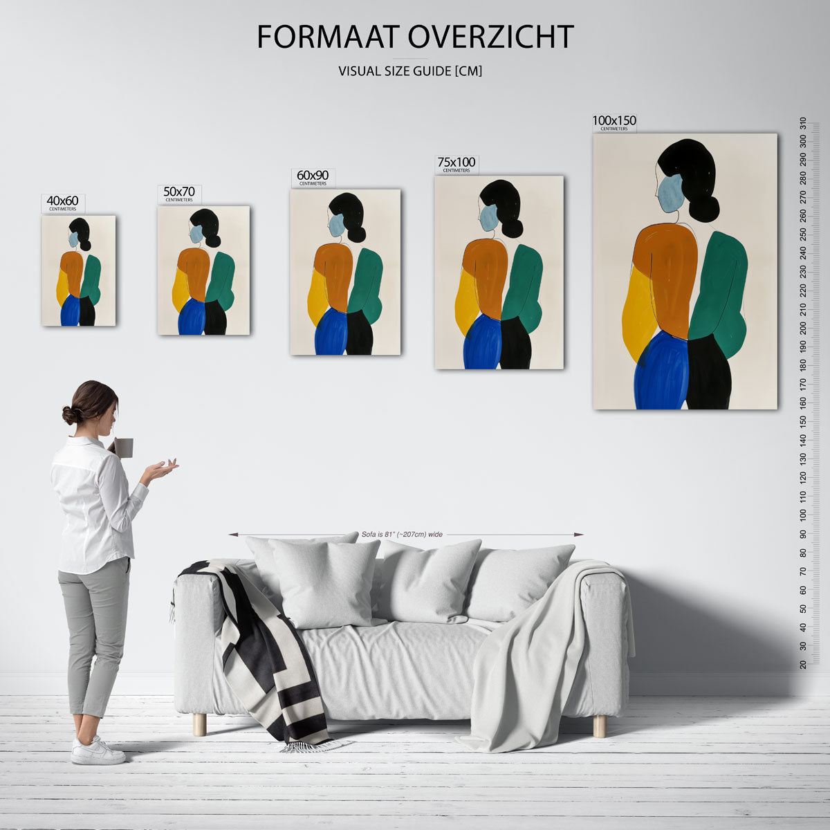 Kleurrijke figuren Kunstwerk