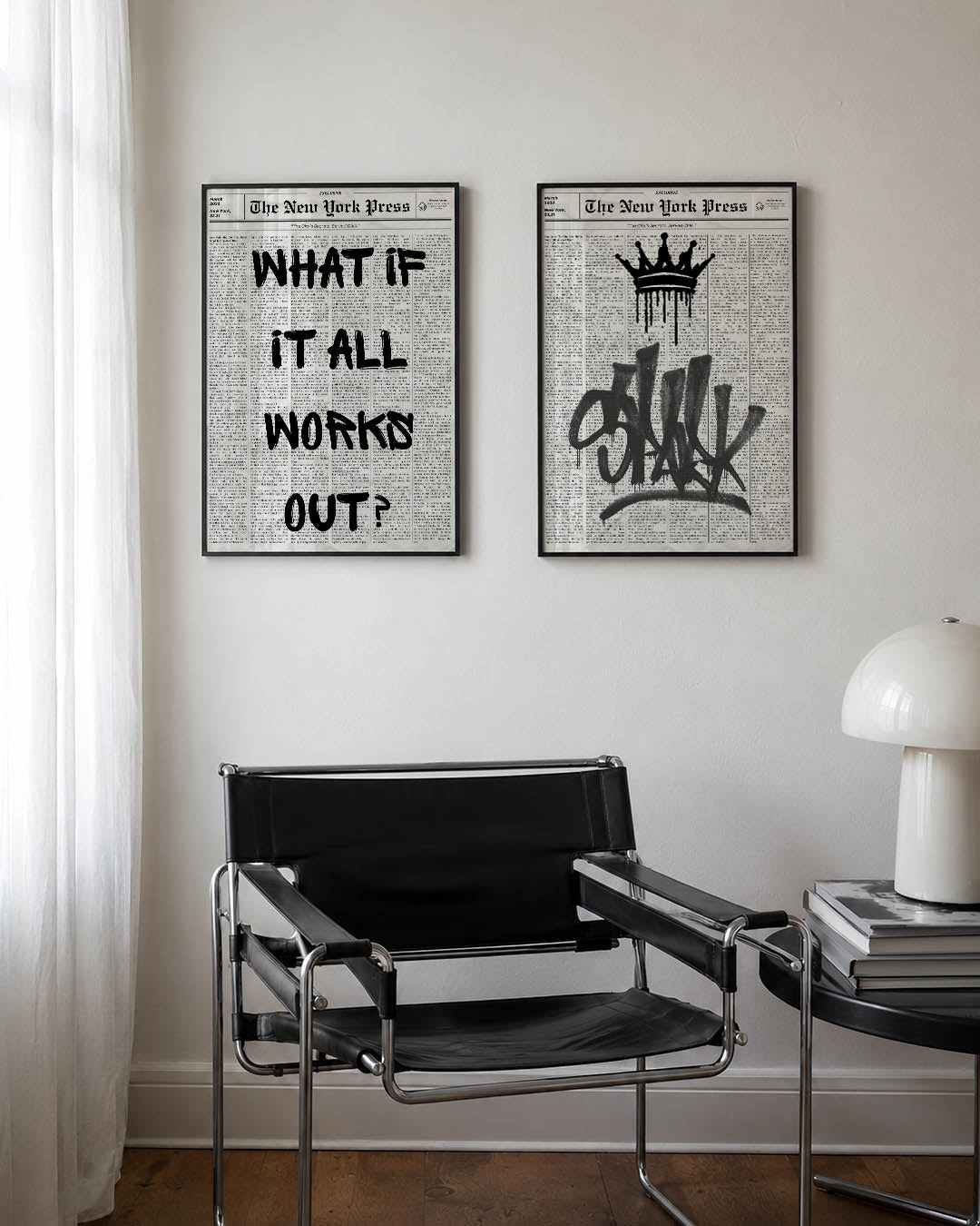 Typografische krant Posterset