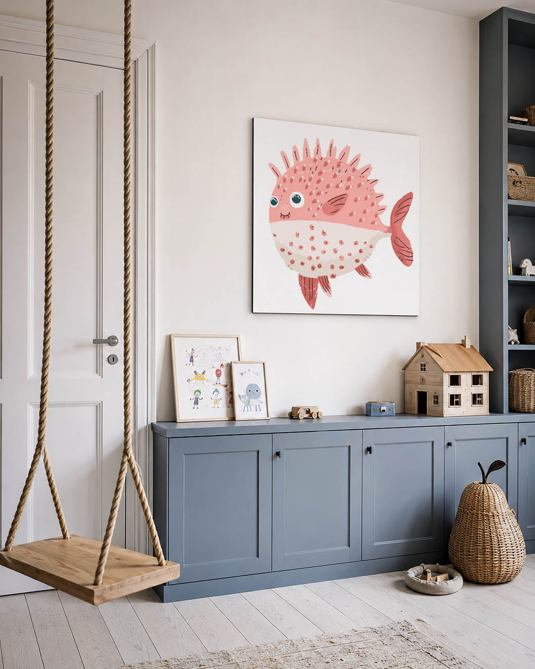 Speelse vis illustratie Kunstwerk