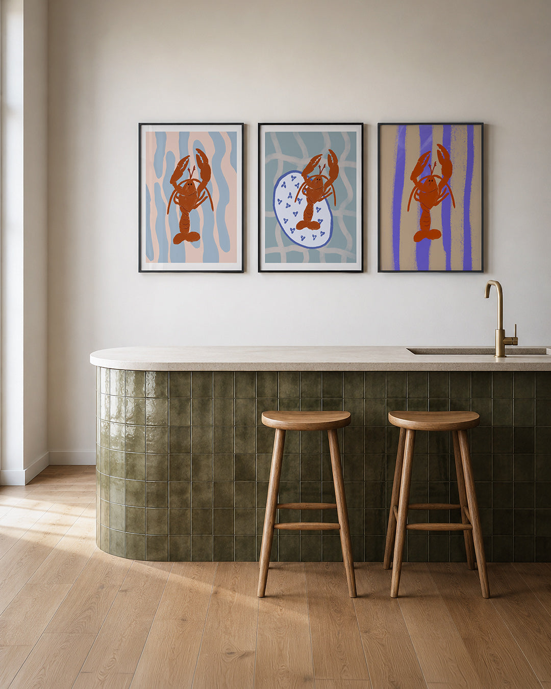 Kleurrijke kreeft Posterset