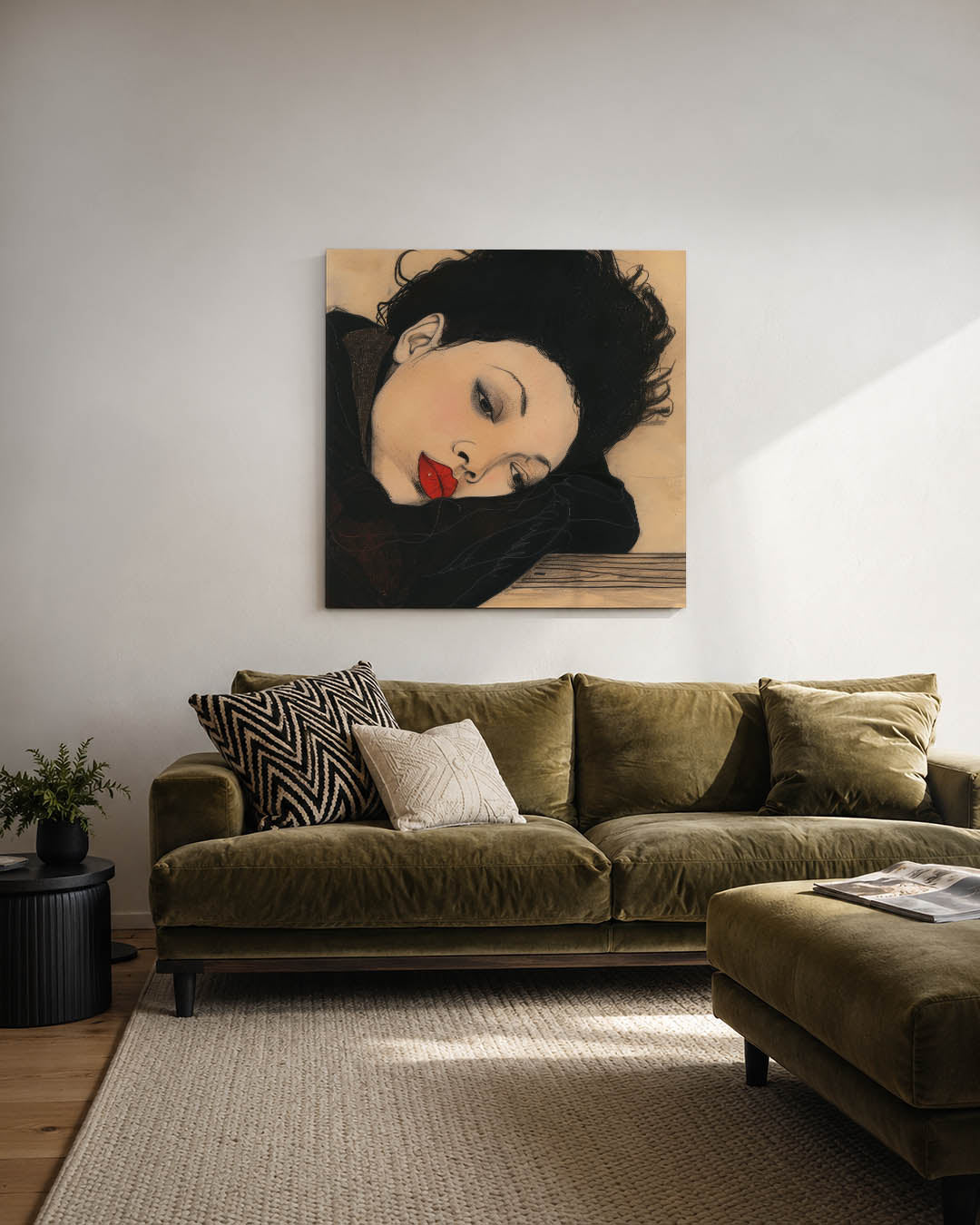 Dromerige vrouw Kunstwerk