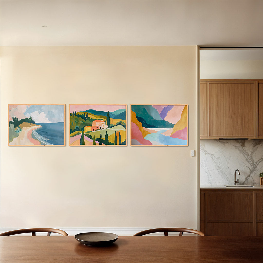 Zomerse kustlijn Posterset