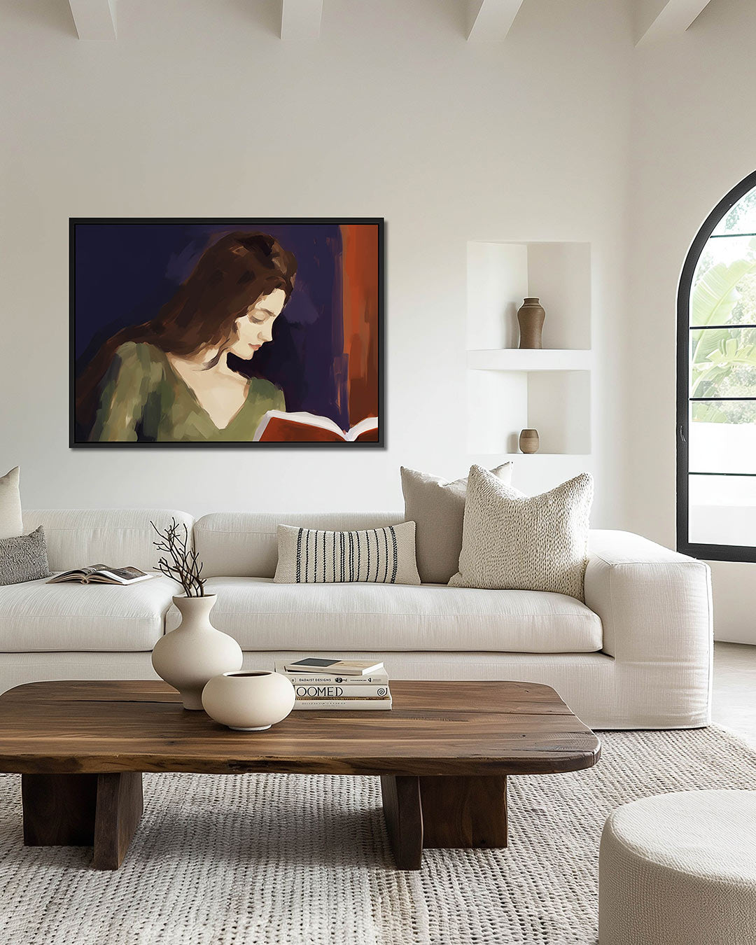 Lezende vrouw Kunstwerk