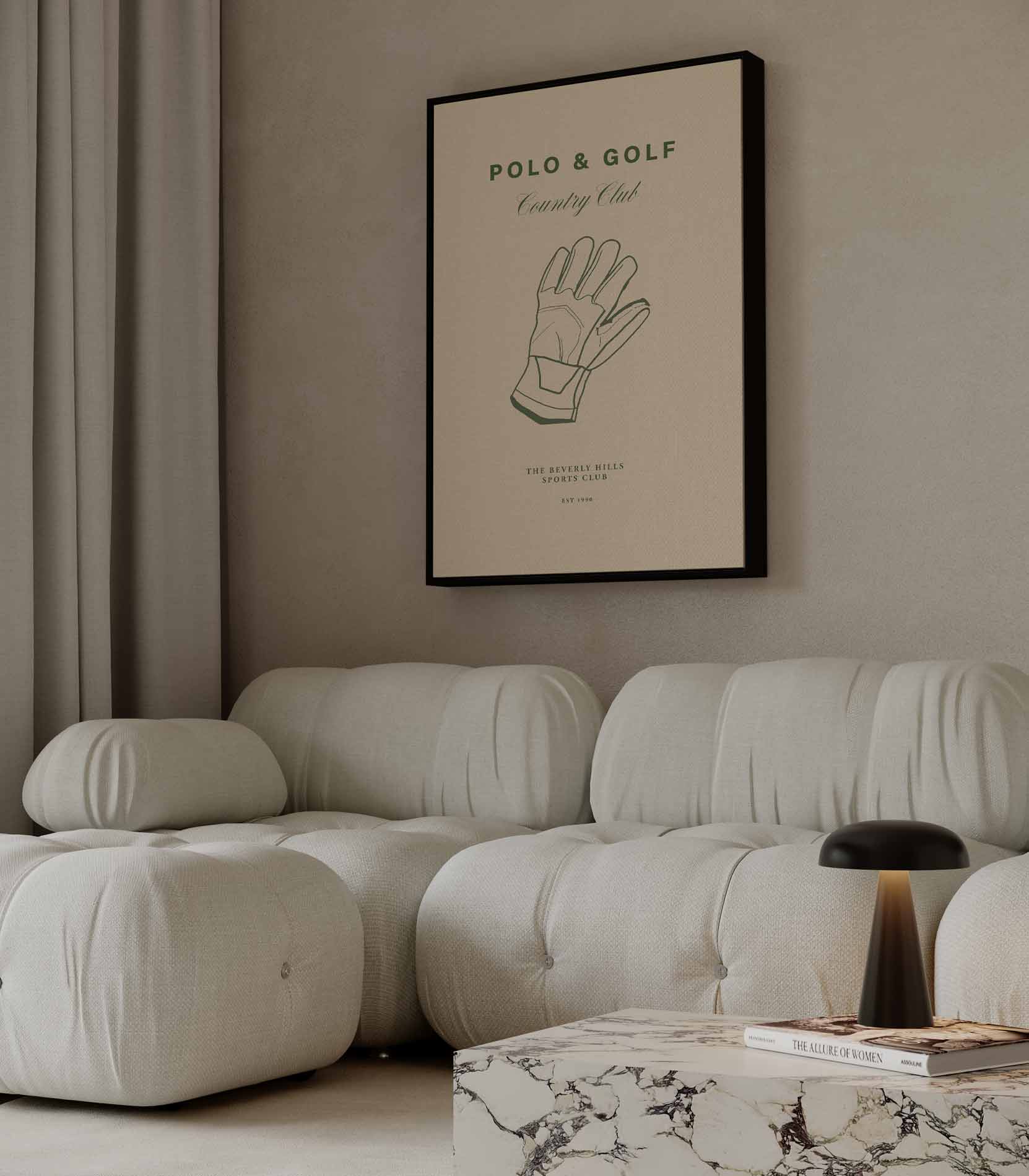 Elegante Polo & Golf Illustratie Kunstwerk-canvas-dibond-plexiglas-wanddecoratie-WallArtistic