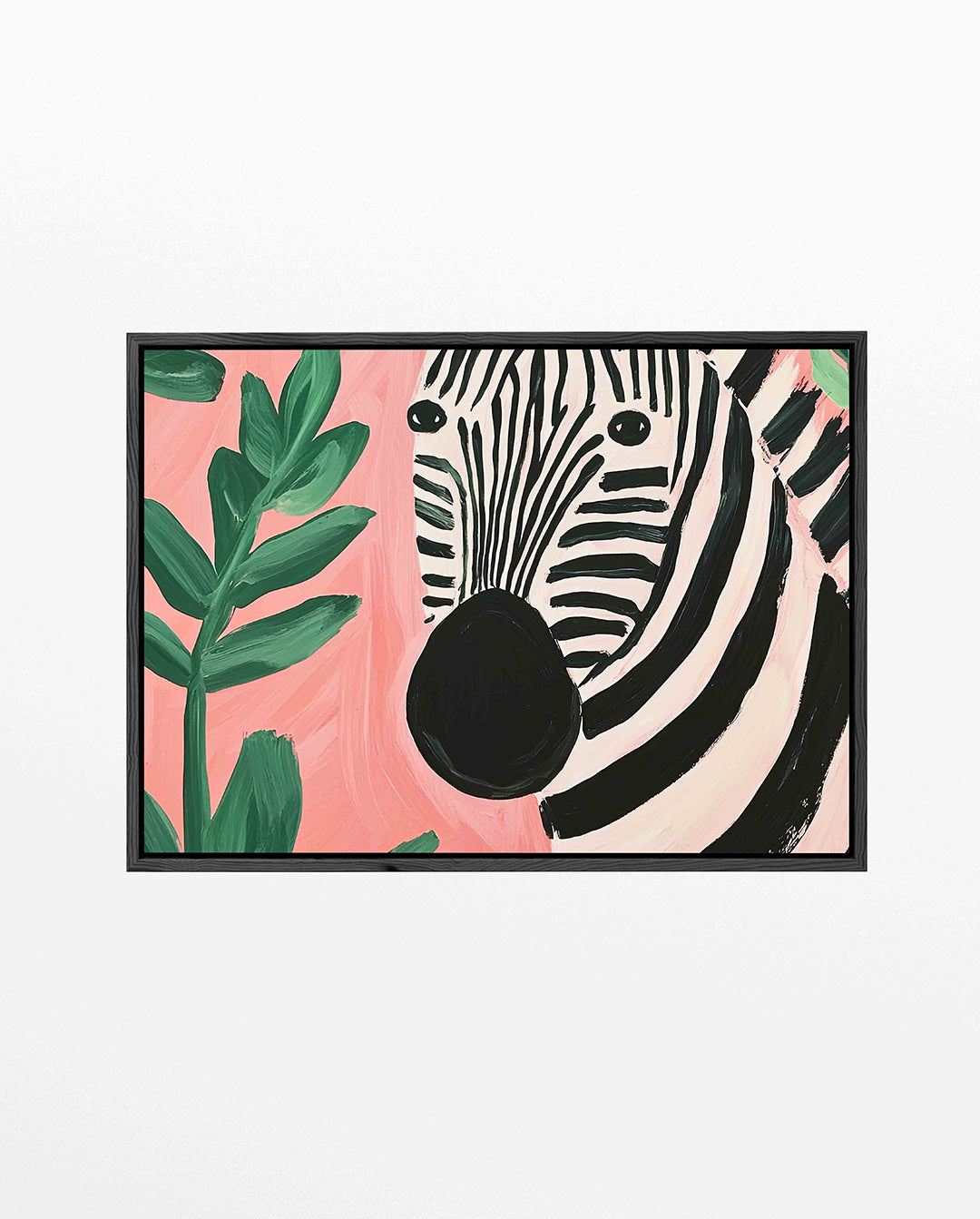 Zebra en bladeren Kunstwerk