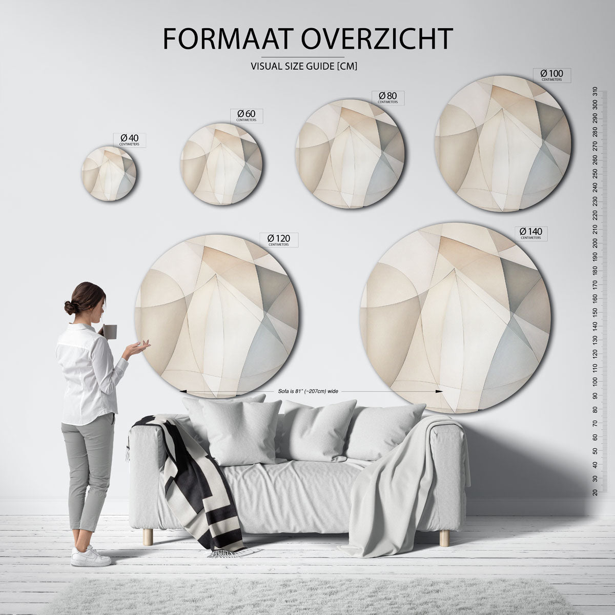 Abstracte vormen Muurcirkel