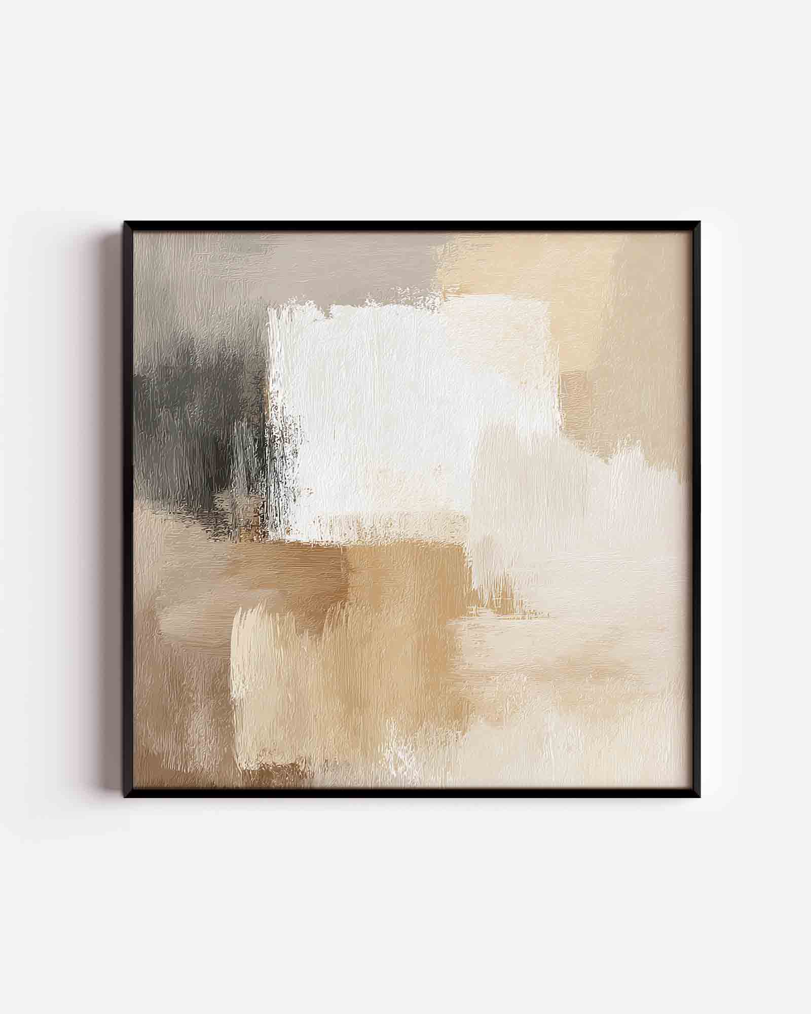 Abstracte beige en grijze Poster