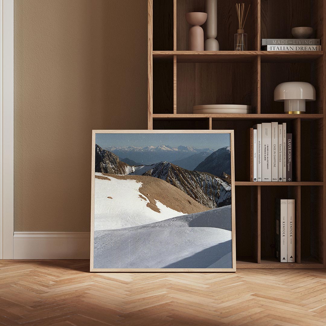 Berglandschap met sneeuw Poster