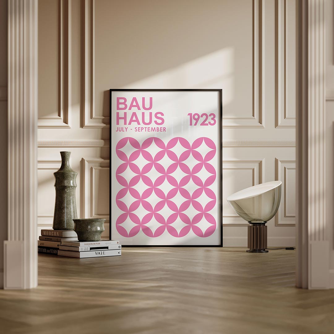 Roze cirkelpatroon Poster