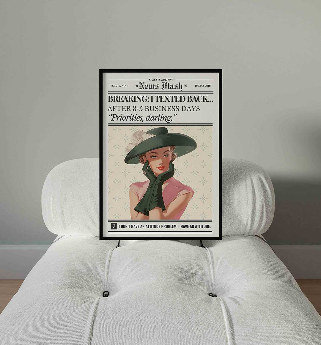 Vrouw met hoed en handschoenen Poster