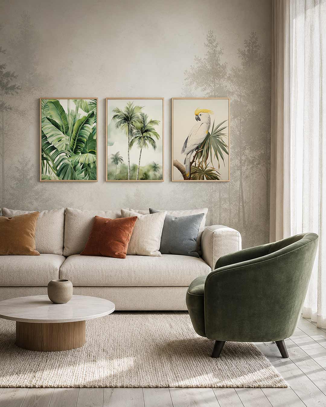 Groene bladeren harmonie Posterset